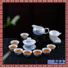 白玉瓷茶具12件套装 圆形工夫茶海盖碗 功夫茶具 新年礼品