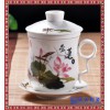 茶杯陶瓷男士泡茶办公室会议喝水家用大容量带盖带把中国风马克杯