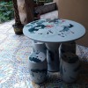 景德镇陶瓷桌凳套装名家手绘青花山水户外露天阳台桌椅子