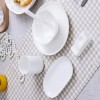纯白色陶瓷酒店西餐具日式异形大汤碗创意菜碗面碗沙拉碗树叶盘子