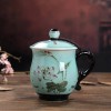 景德镇陶瓷带盖老板杯青瓷手绘个人杯单杯泡茶杯办公茶杯